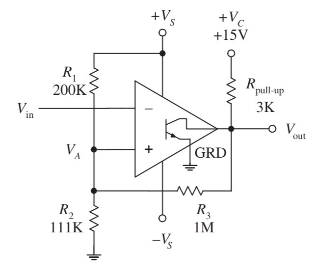 Inverting comparator with hysteresis